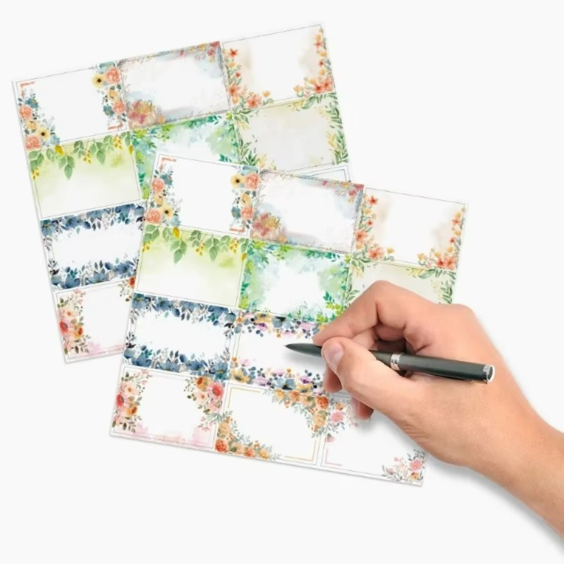 120Pcs Floral Blank Writable L - Food Storage Labels review and price