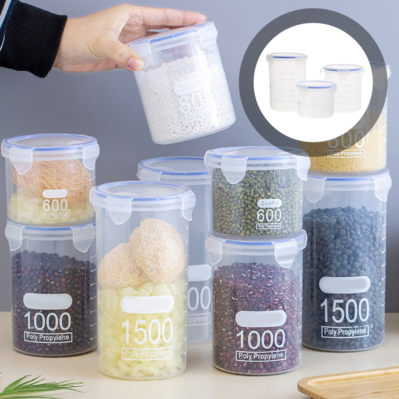 6Pcs Sealed Storage Jars Clear - Food Storage Containers review and price