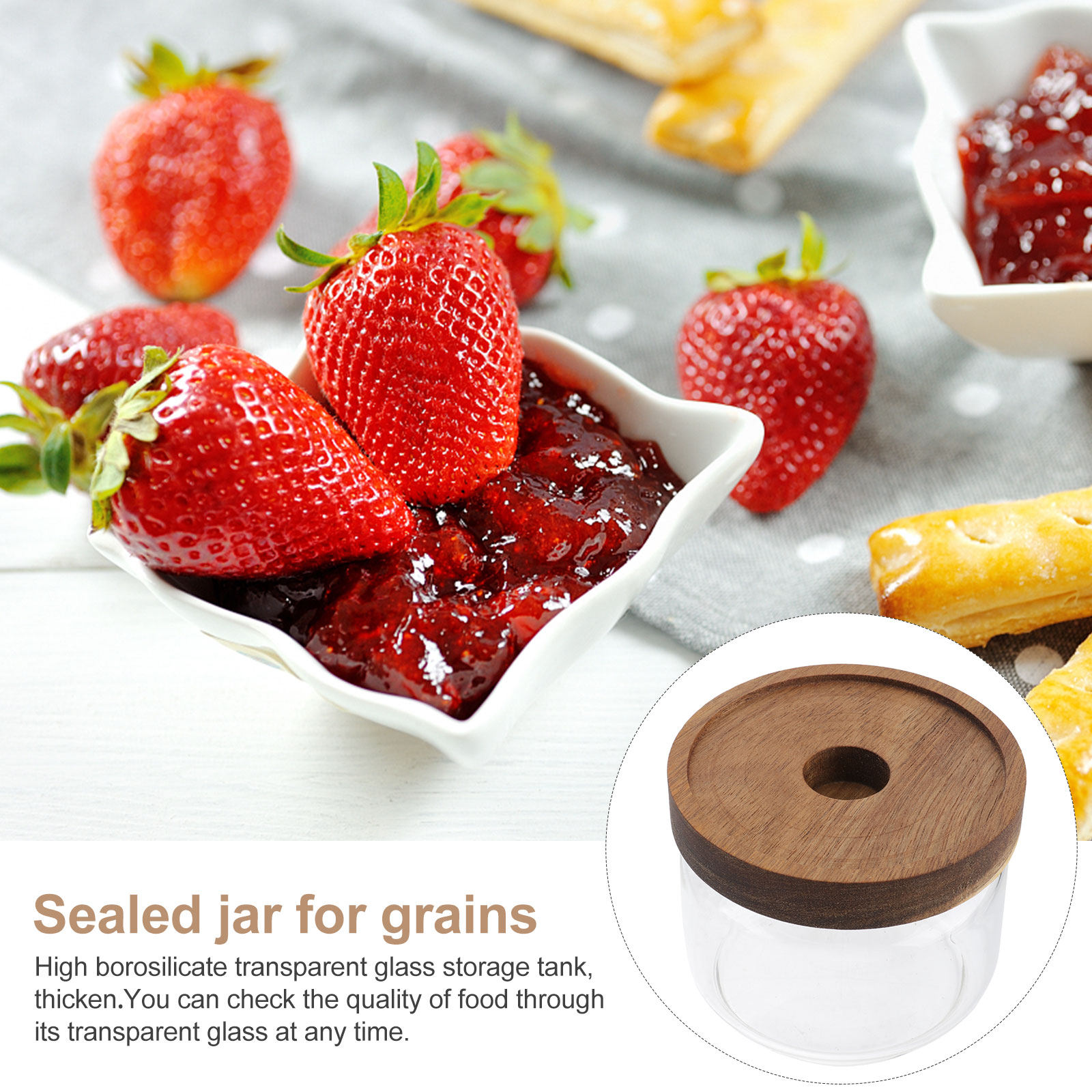 2Pcs Glass Storage Jar Sealed  - Food Storage Containers review and price