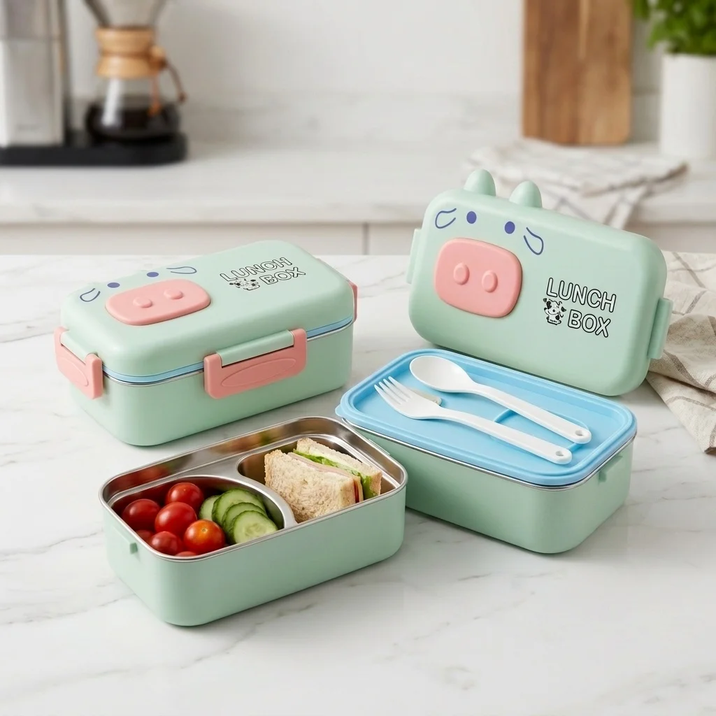 304 Stainless Steel Bento Box  - Food Storage With Dividers review and price